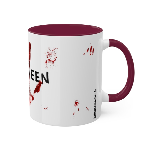 Tasse &quote;Hand&quote; | dunkel rot