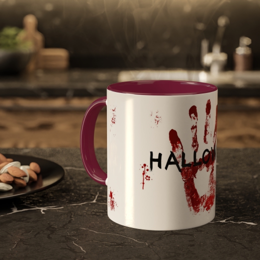 Tasse &quote;Hand&quote; | dunkel rot