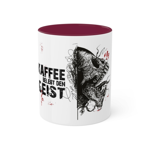 Tasse Kaffee belebt den Geist | dunkel rot