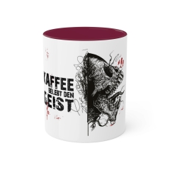 Tasse &quote;Kaffee belebt den Geist&quote; | dunkel rot